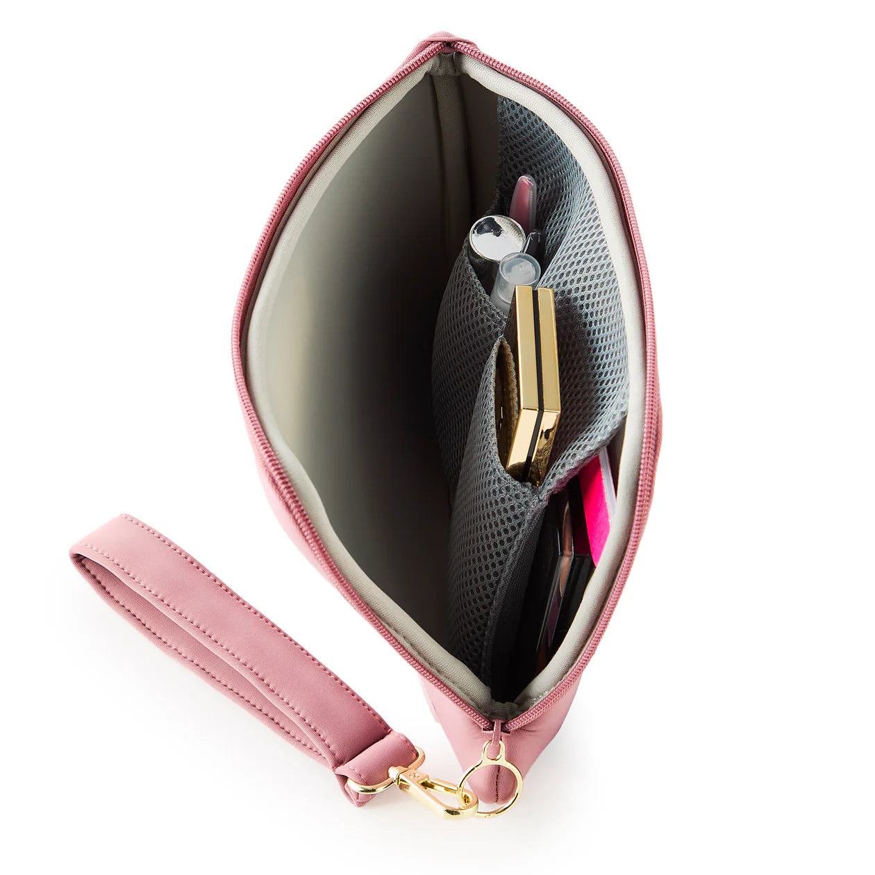 Neoprene Wristlet Mauve with Stone Interior