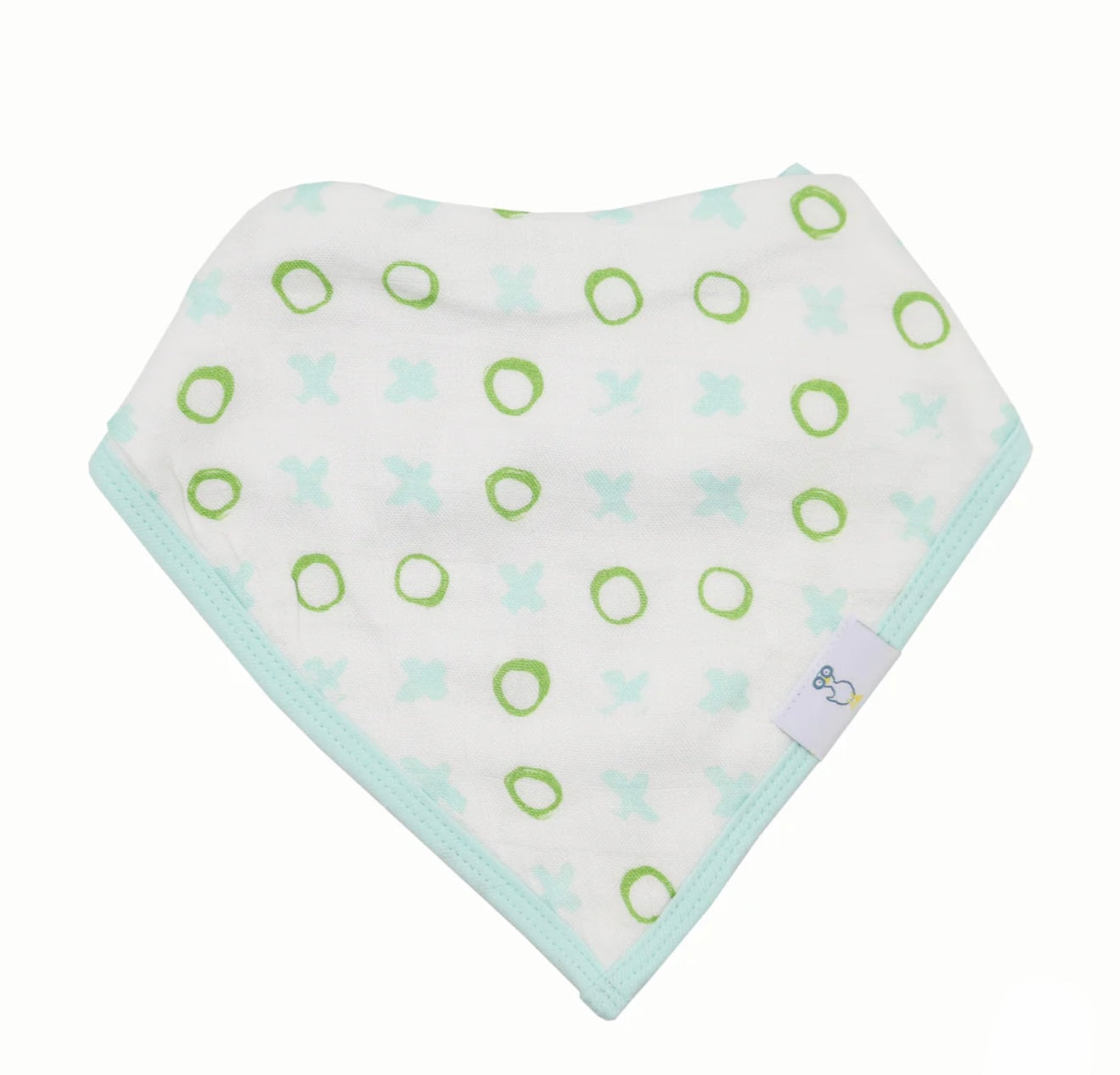 Peas and XO Mint 2 Pack Muslin/Terry Cloth Bib Set