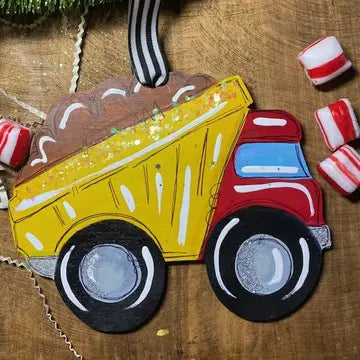 Dump Truck Little Boy Dream Ornament - Personalizable