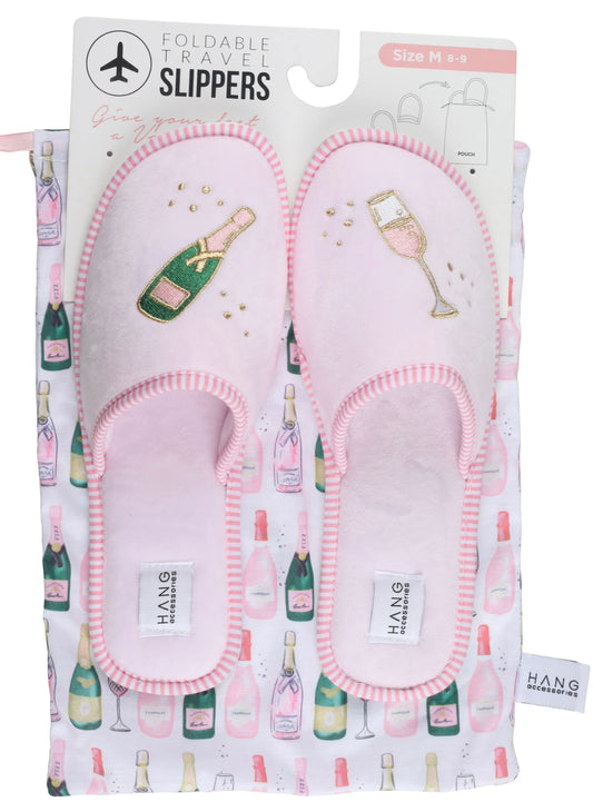 Foldable Travel Slippers, Champagne