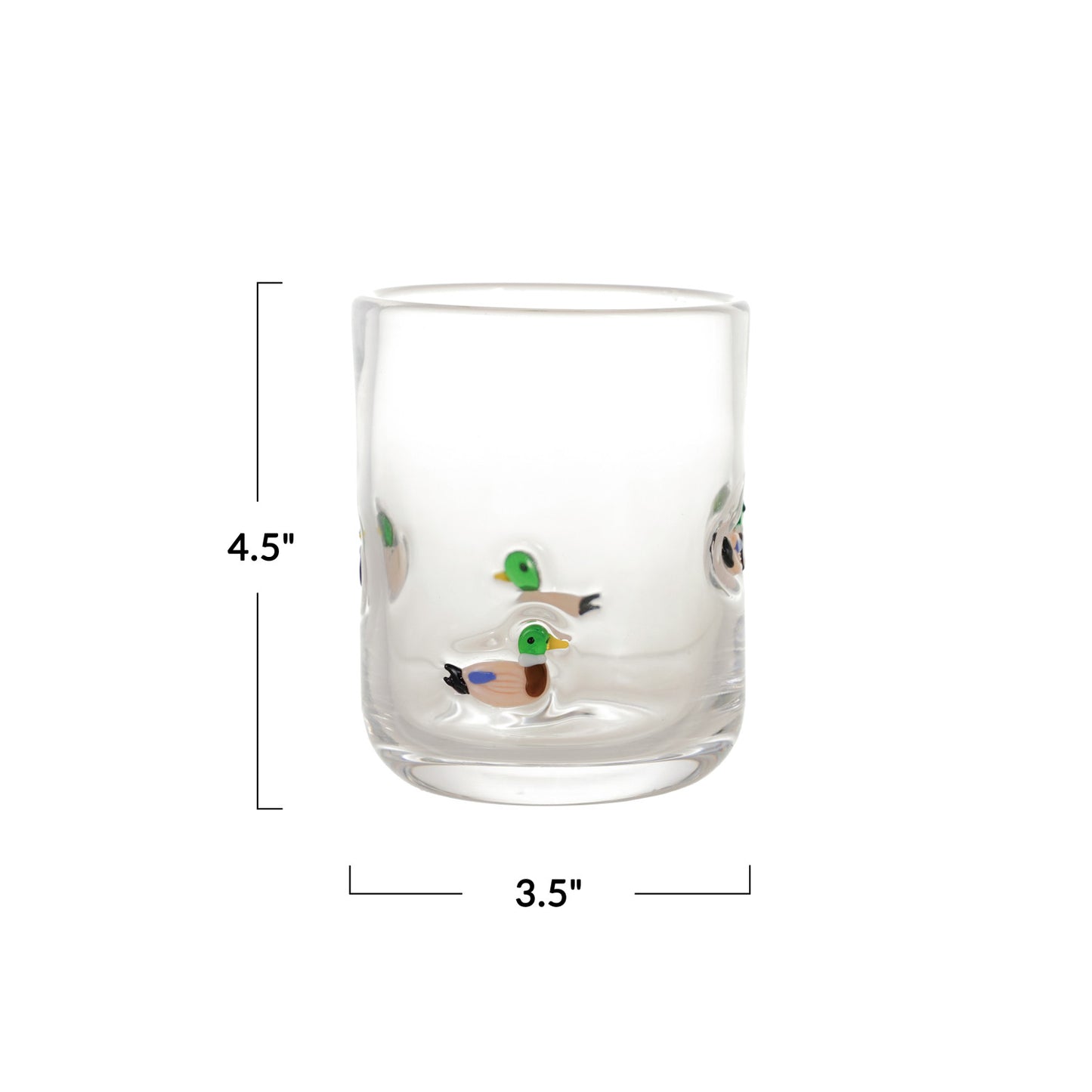 Drinking Glasses with Embedded Mallards, 16oz