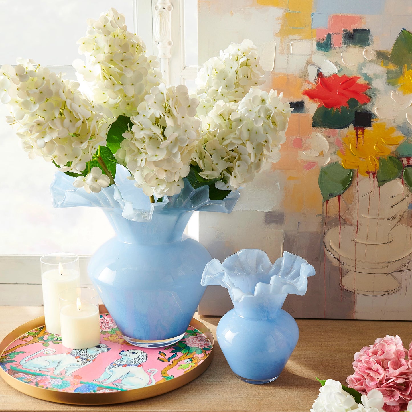 8.5” Blue Organic Vase