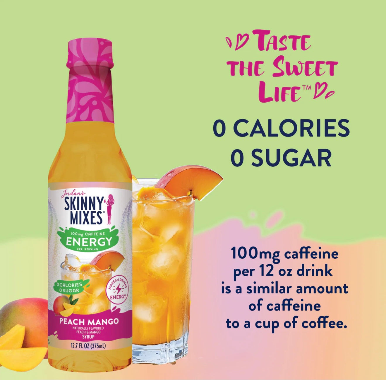 Sugar Free Energy Syrup Peach Mango