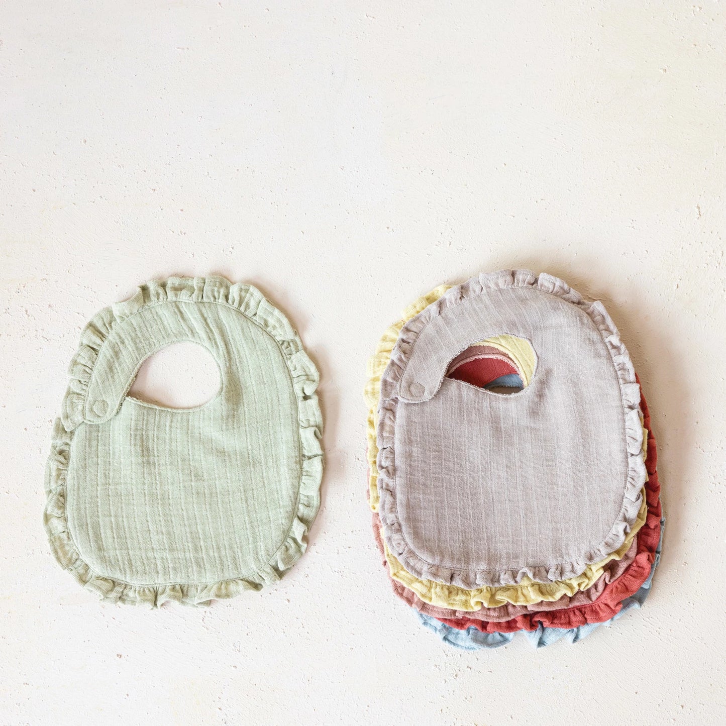 Cotton Terry Double Cloth Baby Bib, 6 colors