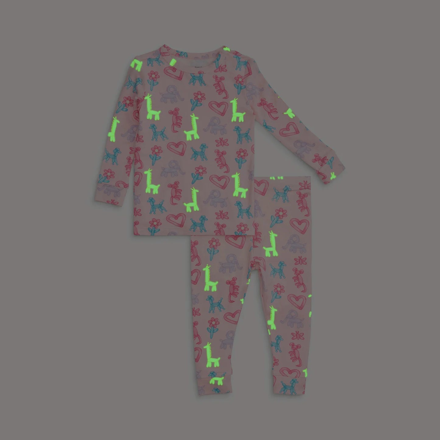 Pink Party Animals Glow in the Dark PJ Toddler Set