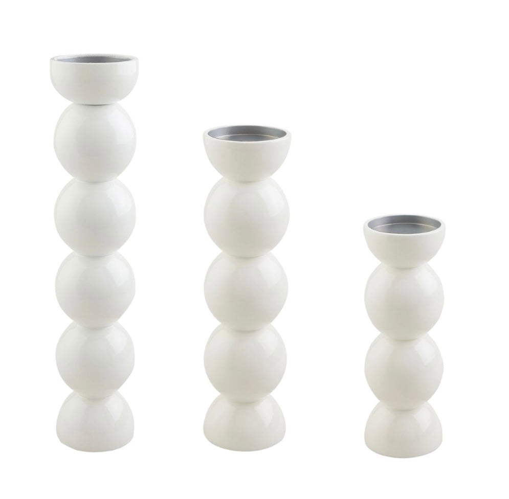 Small White Lacquer Candlestick