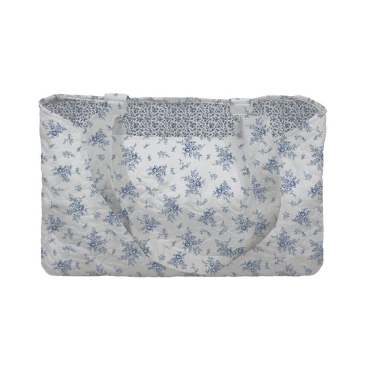 Picnic Floral Navy Quilted Tote Bag