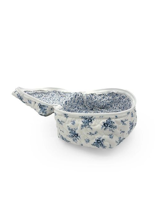 Picnic Floral Navy Quilted Travel Case