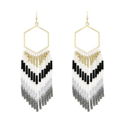 RAVI EARRINGS- BLACK/ WHITE