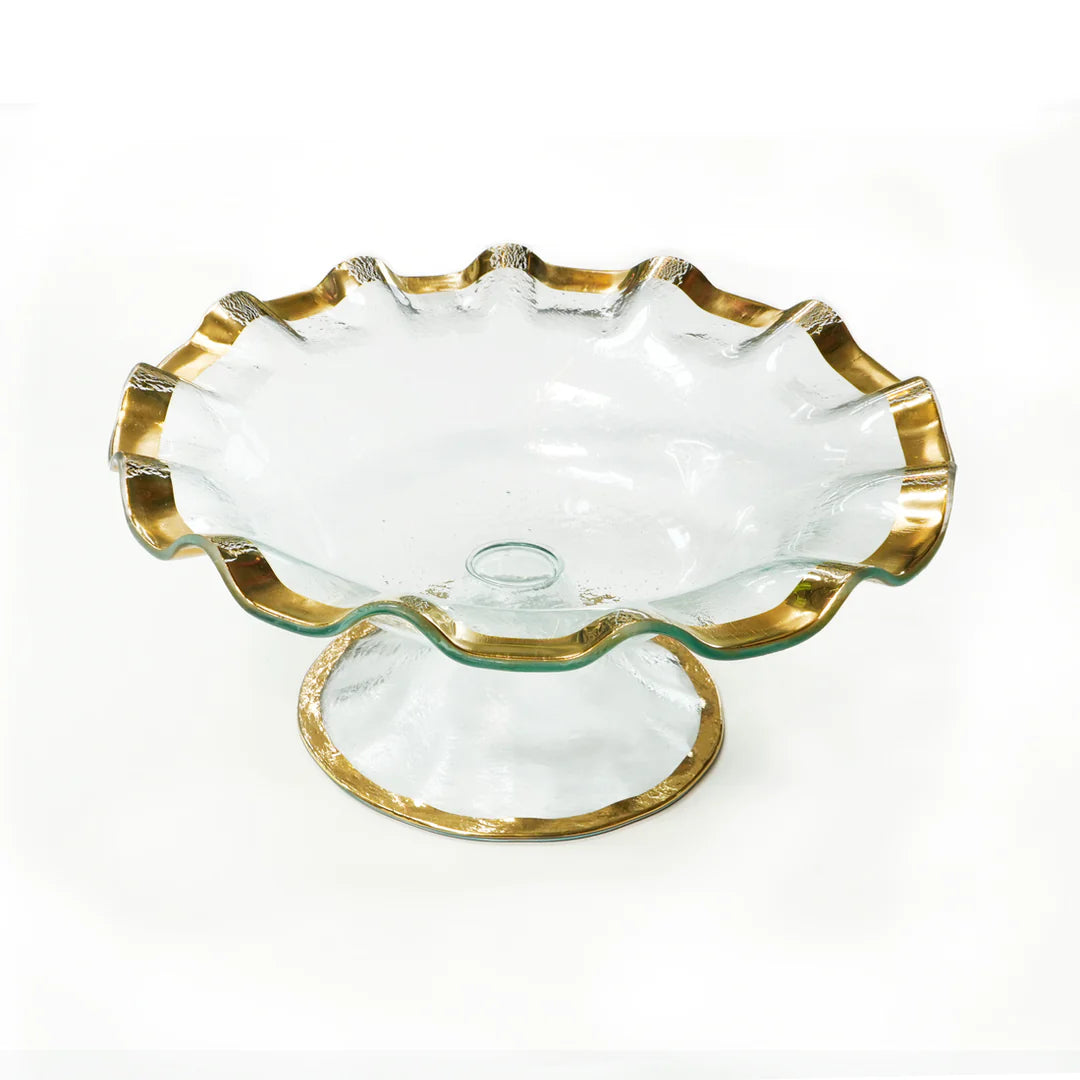 Annie Glass 13" Ruffle Footed Serving Bowl