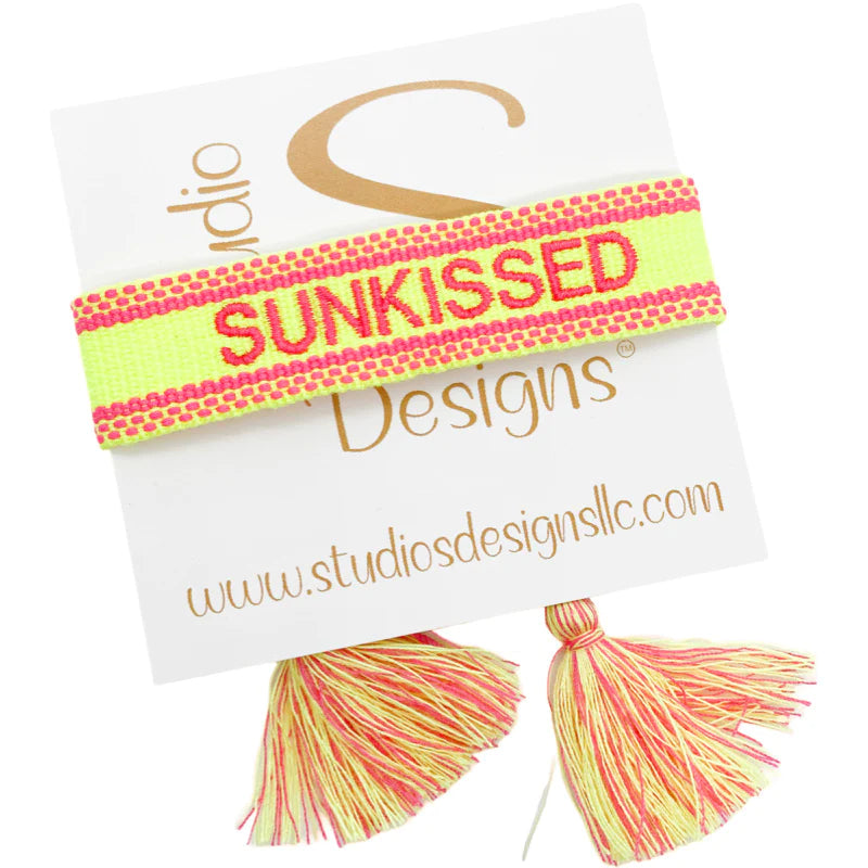 Embroidered Tassel Bracelet- SUNKISSED