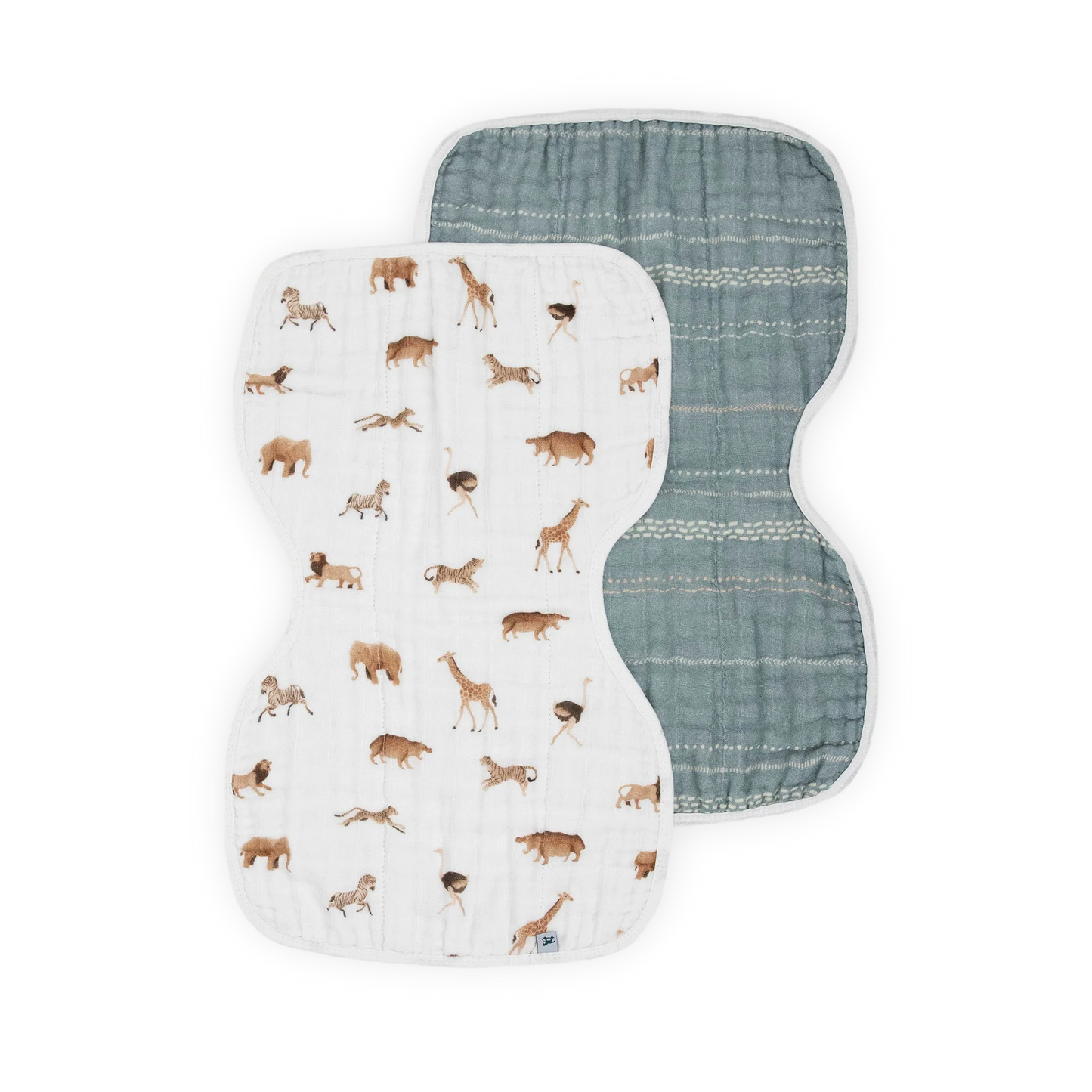 Muslin Burp Cloth 2 Pack - Animal Crackers + Stillwater Stitch