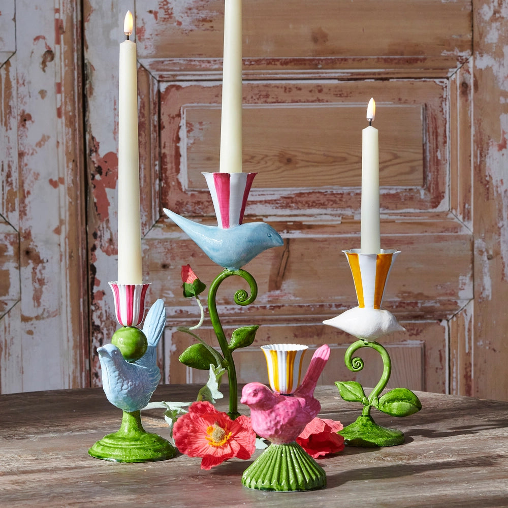 Bird on Vine Candlestick, Asst