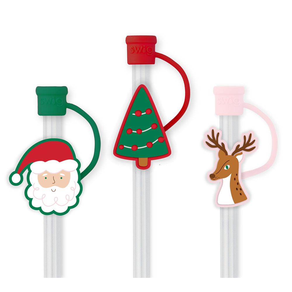 Swig Christmas Cameos Straw Topper Set