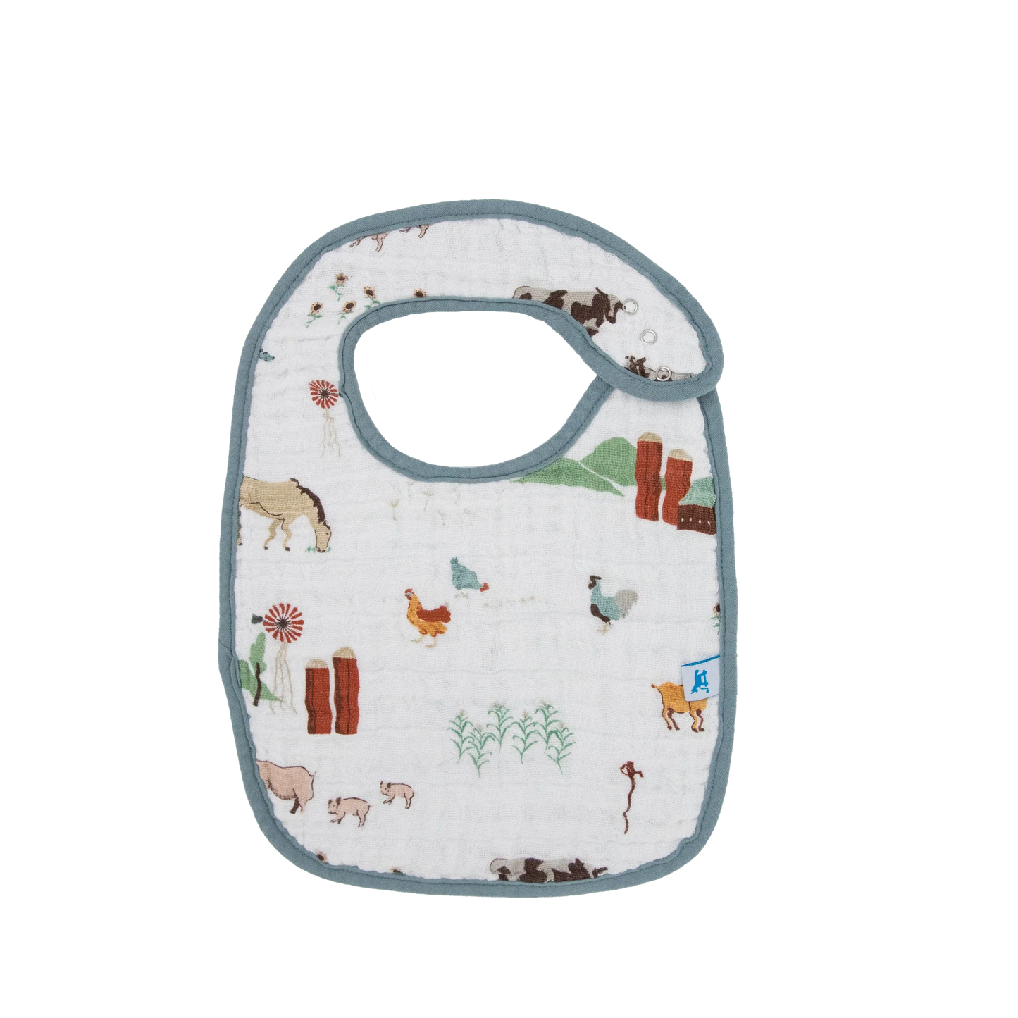 Cotton Muslin Classic 3 Pack Bib - Farmyard