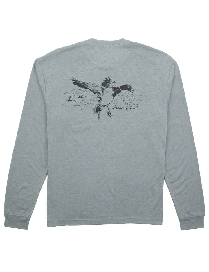 PT Portland Pocket Tee LS Flying Mallard Moss Grey