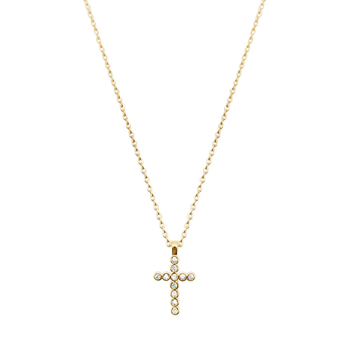 Delicate CZ Cross Pendant Necklace