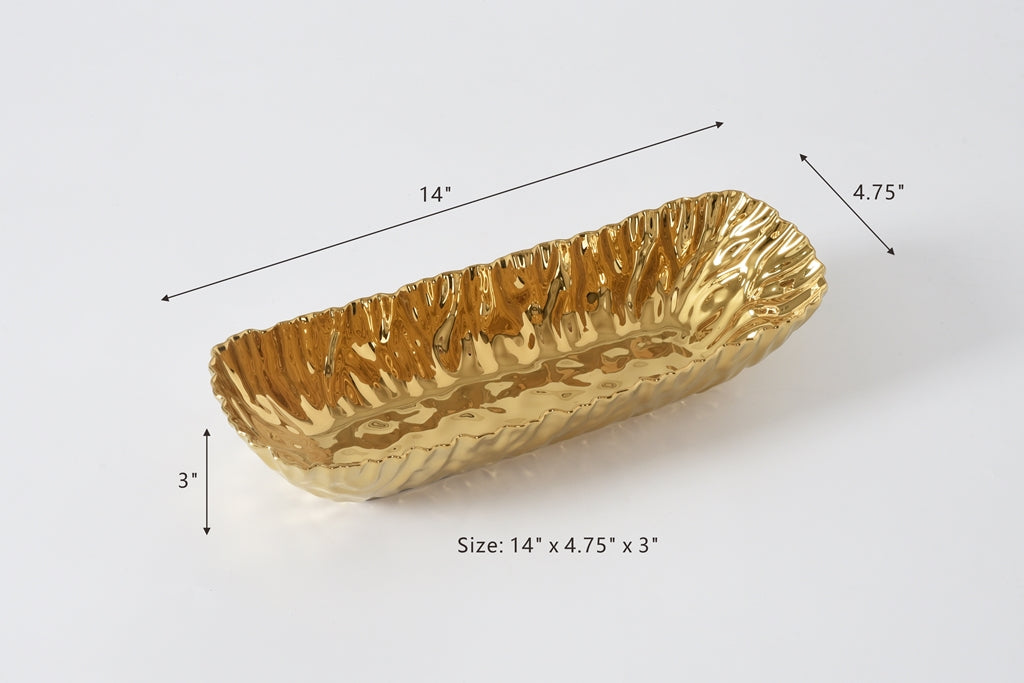 Pampa Bay Gold Deep Rectangular Server
