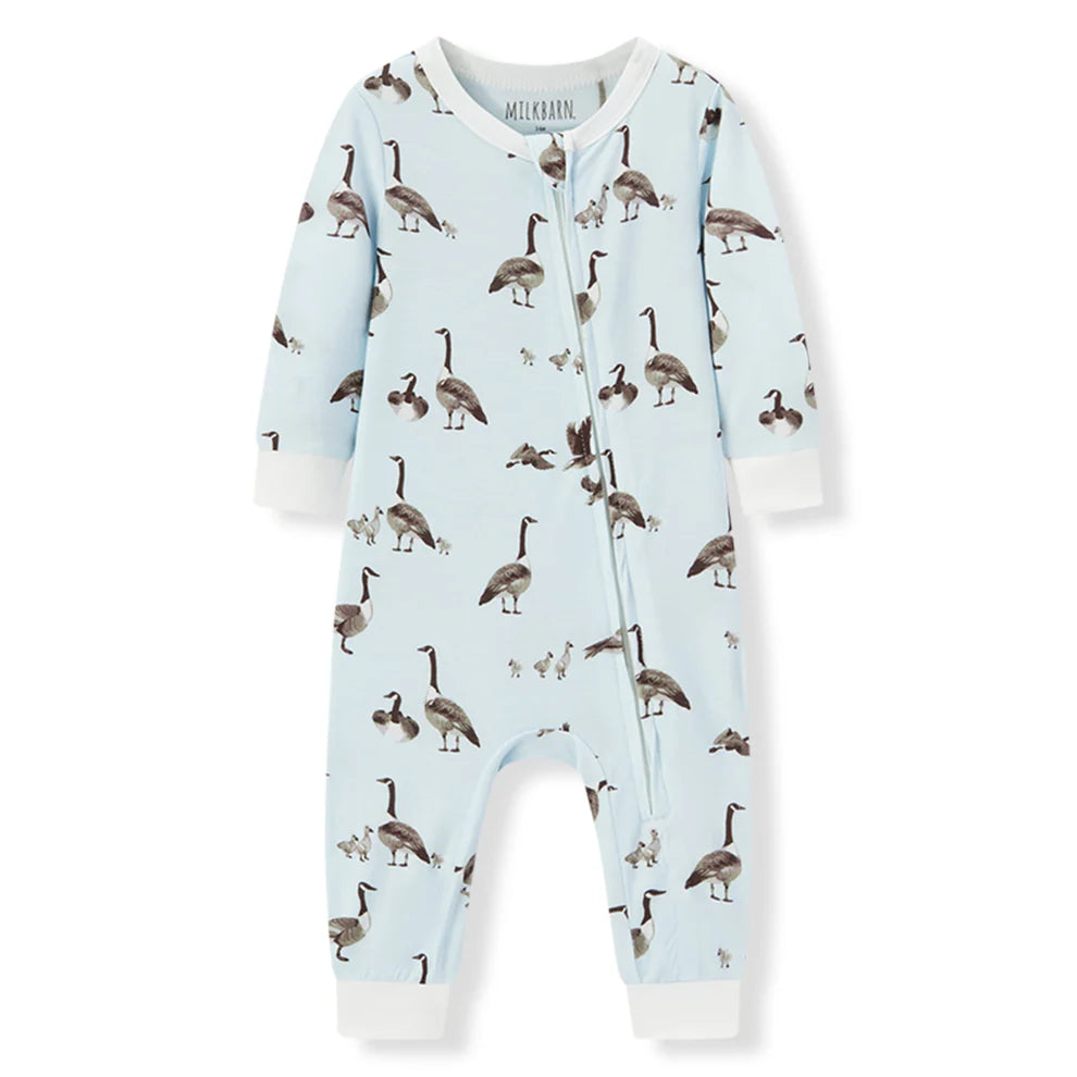 Milkbarn Strech Zipper Pajama Goose