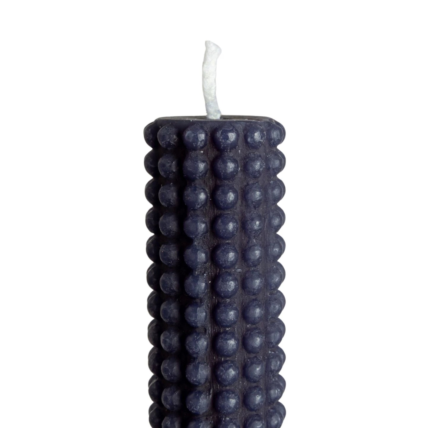 Unscented Hobnail Taper Candle, Navy