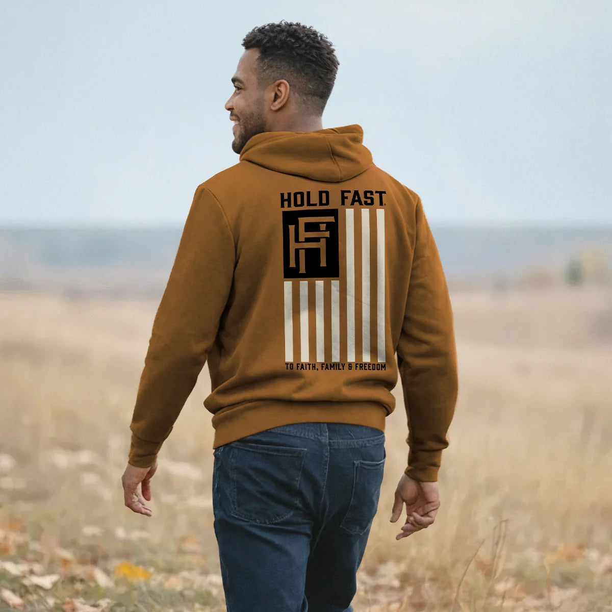 Hold Fast Hoodie Interlocking Logo Flag