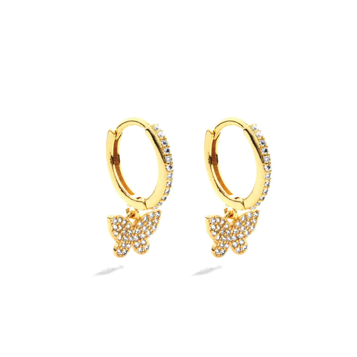 Huggie Pave Butterfly Earring