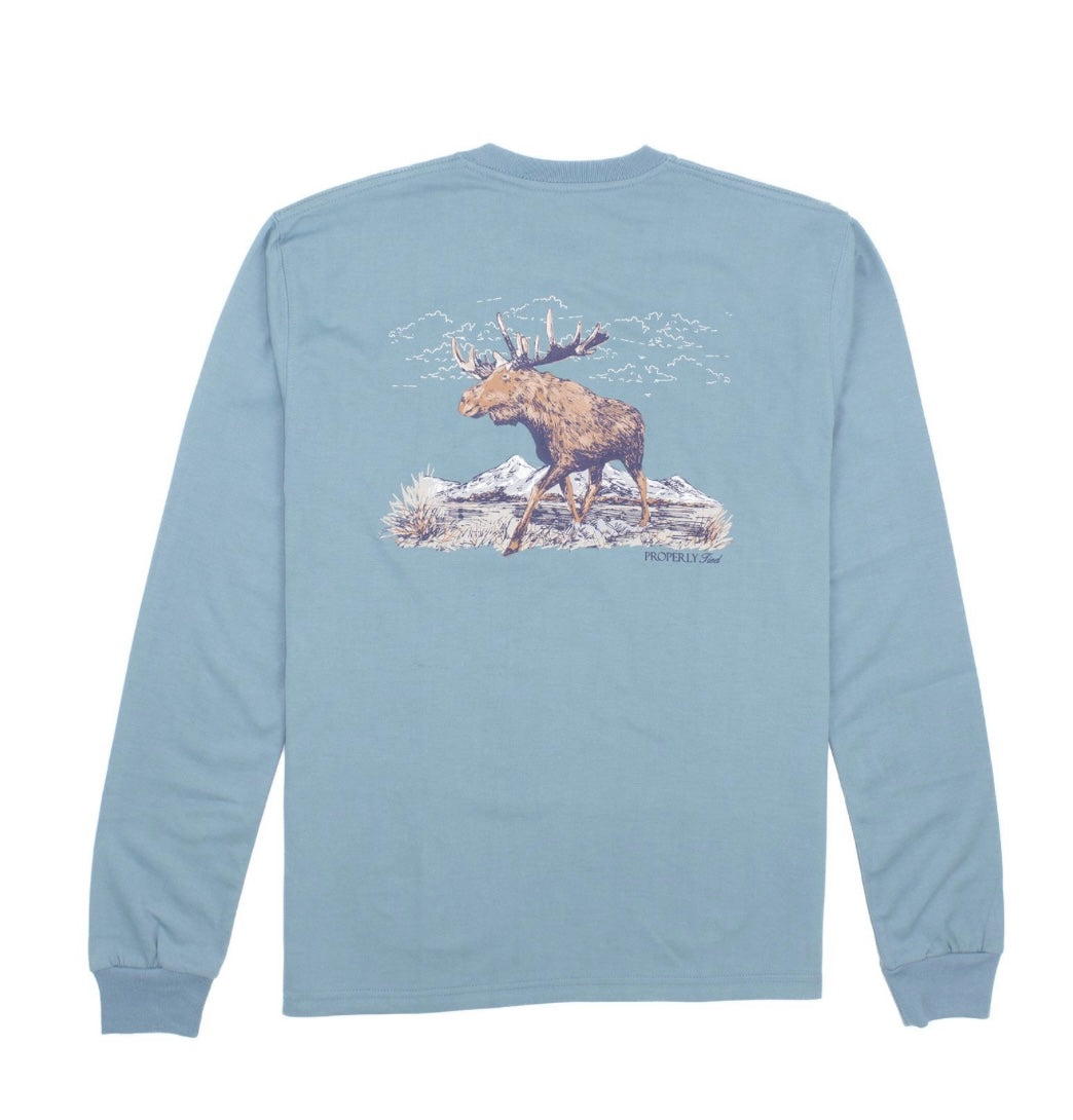 PT Youth Moose LS Steel BLue