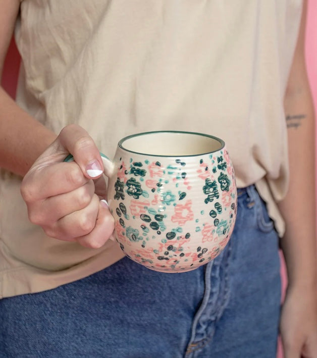 Sweet Grace Blue Floral Mug Candle