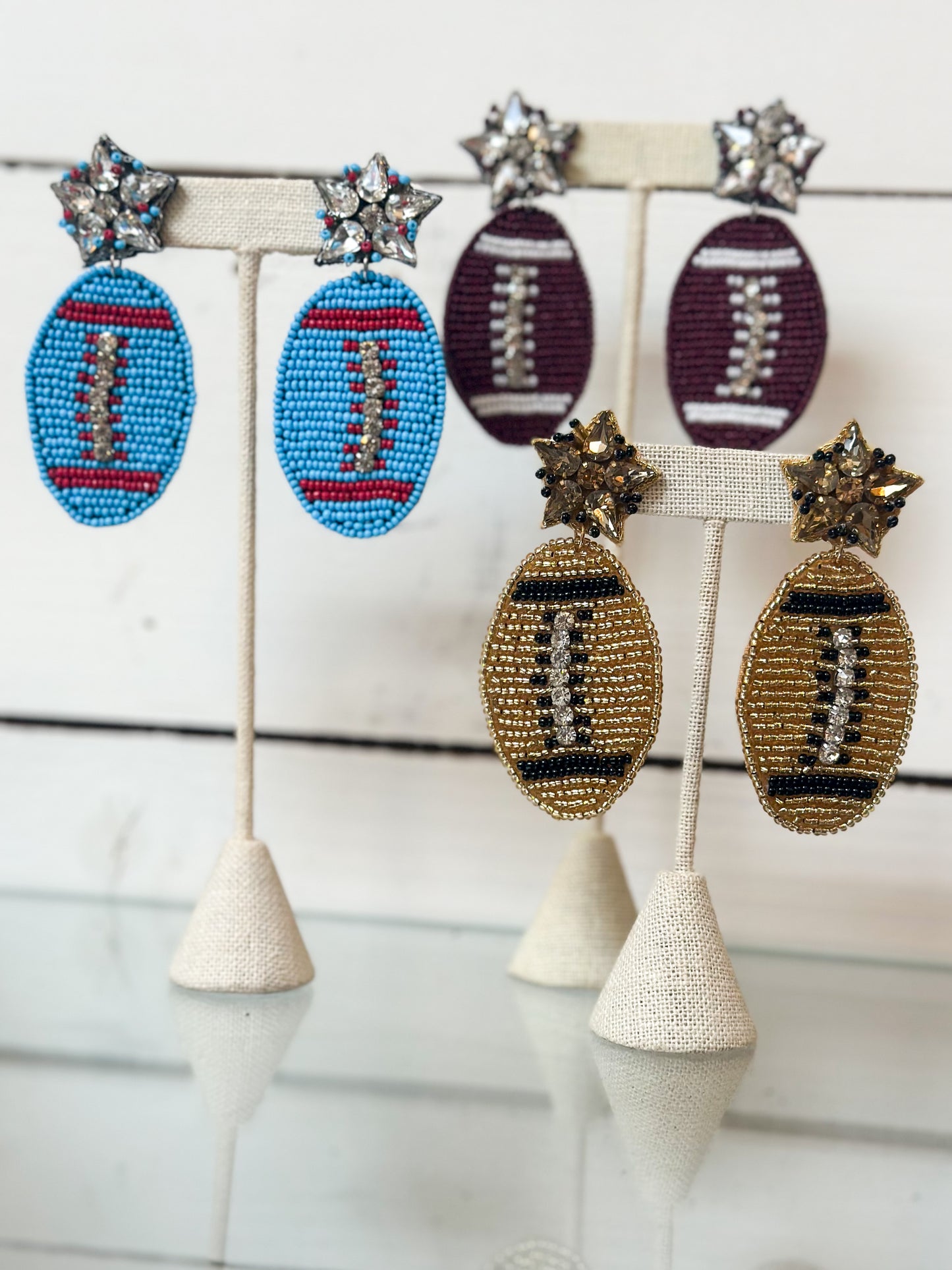 Beaded Helmet Earrings