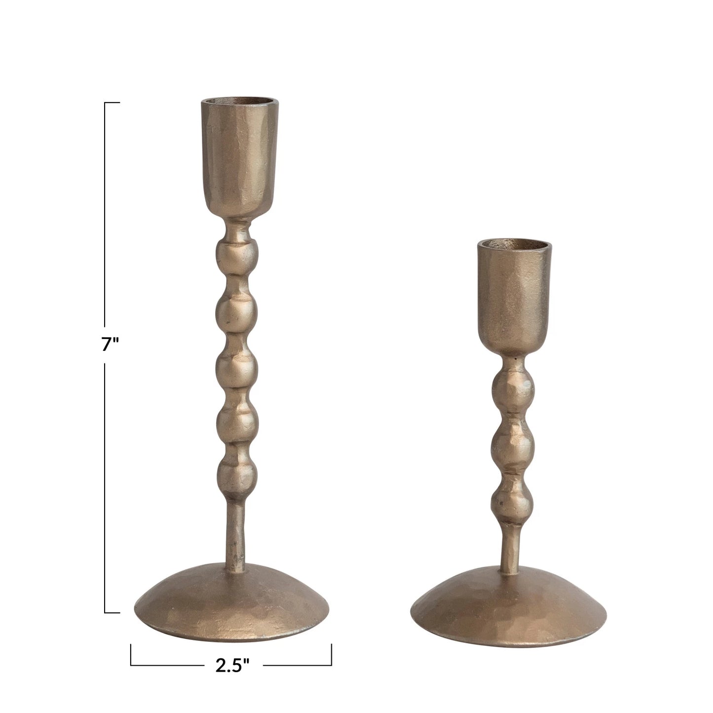 Hand Forged Iron Rounded Taper Holder, 2 sizes