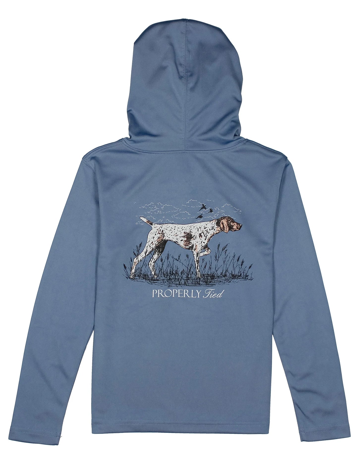 Pt Youth Shade Performance Hoodie Pointer Stone Blue