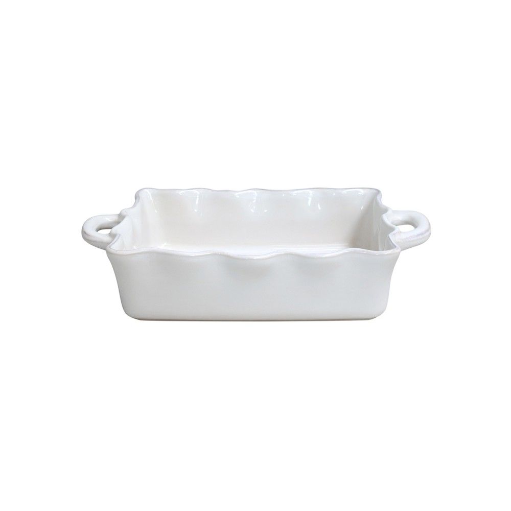 Cook & Host Med. Rectangle Ruffled Baker, White