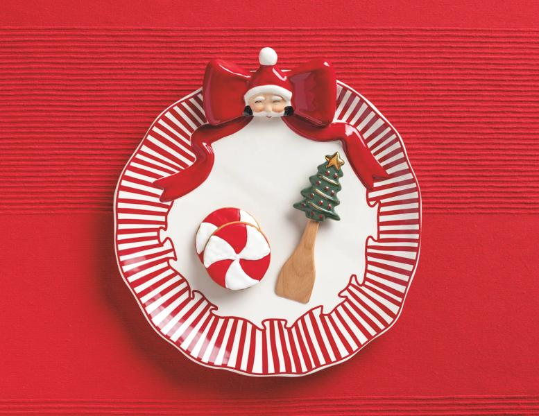 Santa Bow Cookie Plate Set