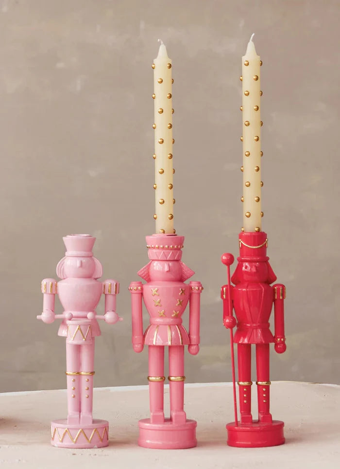 Nutcracker Shaped Taper Candle Holder, 3 Styles