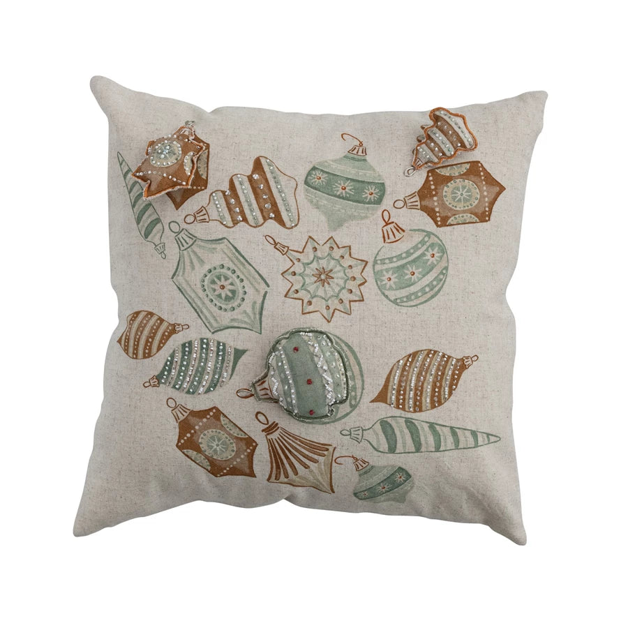 Ornament Printed Pillow 18" Square