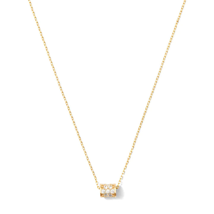 Pave Cylinder Pendant Necklace