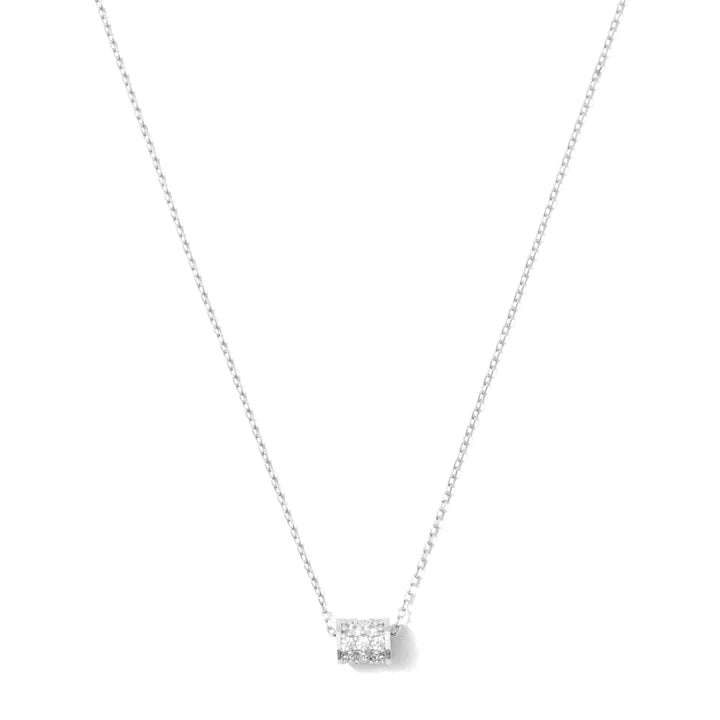 Pave Cylinder Pendant Necklace