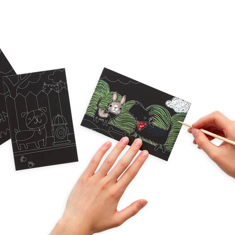 Playful Pups - Mini Scratch & Scribble Art Kit