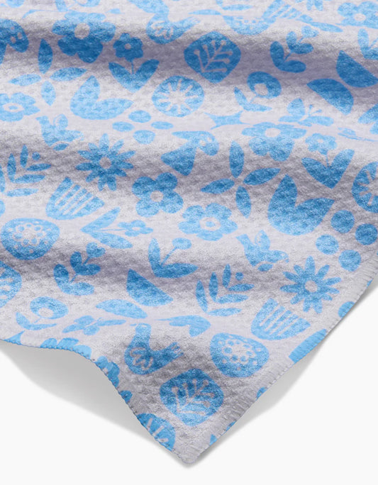 Geometry Scandi Spring Blue Bar Towel