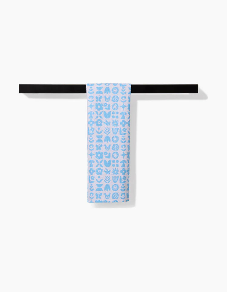 Geometry Scandi Spring Blue Bar Towel