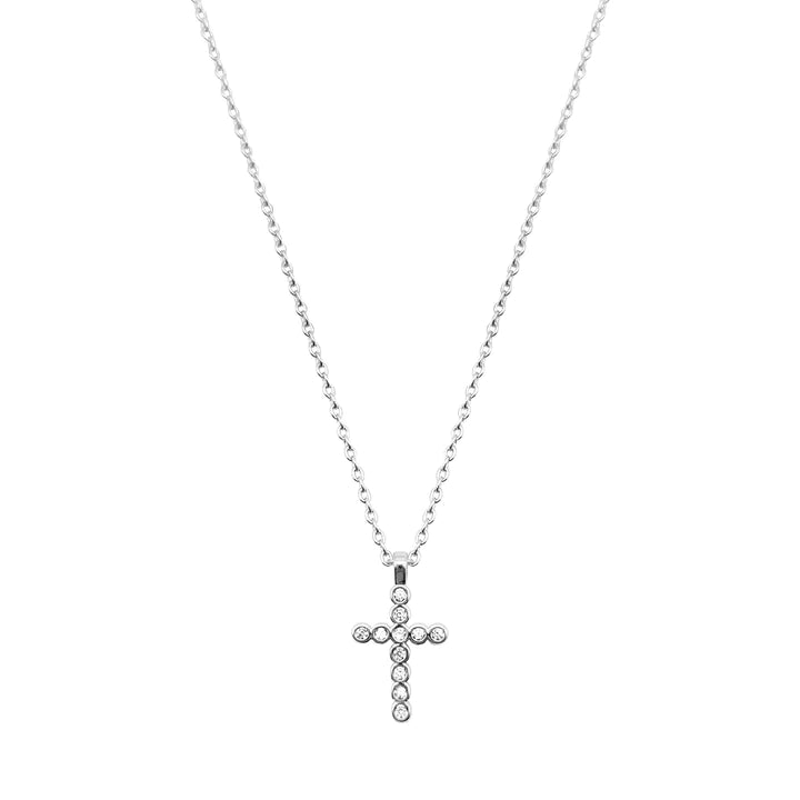 Delicate CZ Cross Pendant Necklace