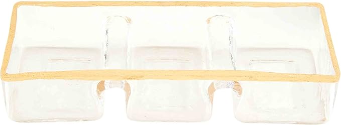 Gold Edge Triple Dip 3 Section Server