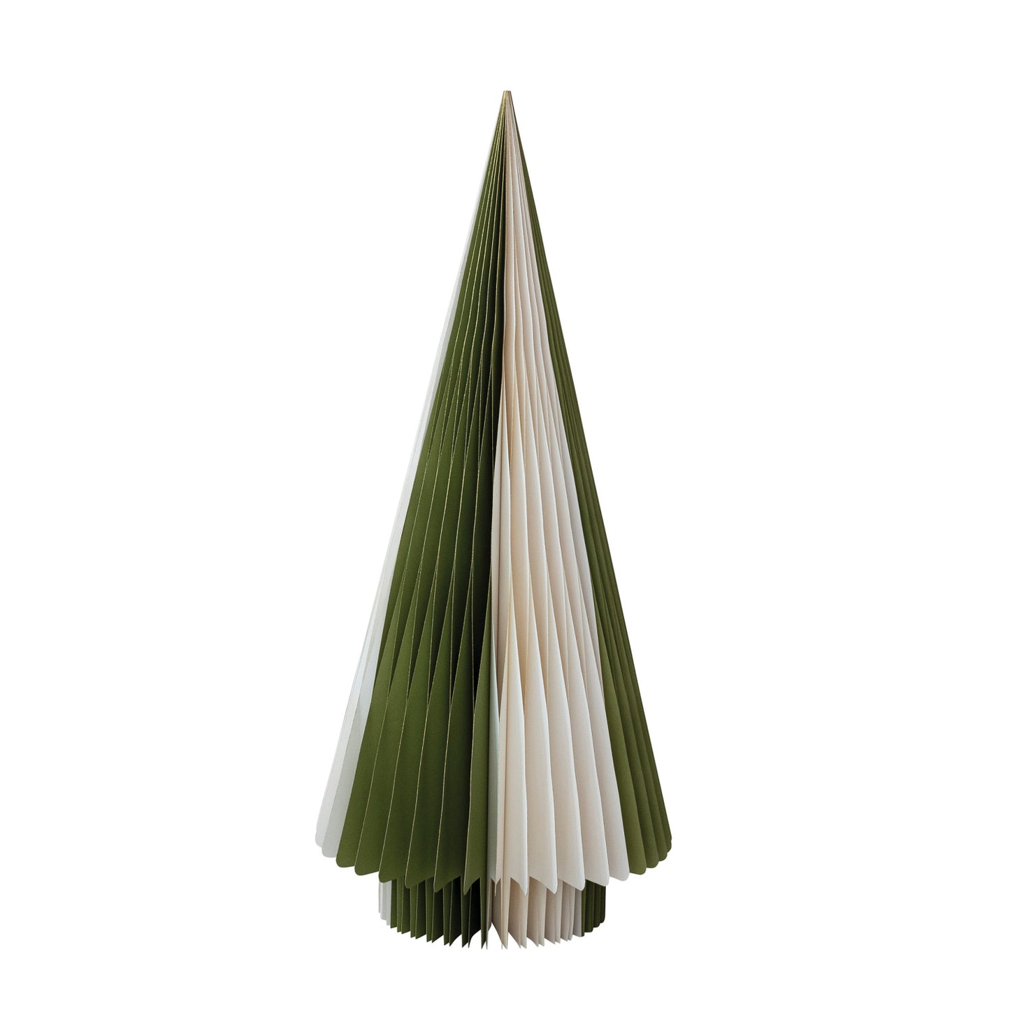 Handmade Folding Honeycomb Trees, Green/White with Gold Edge