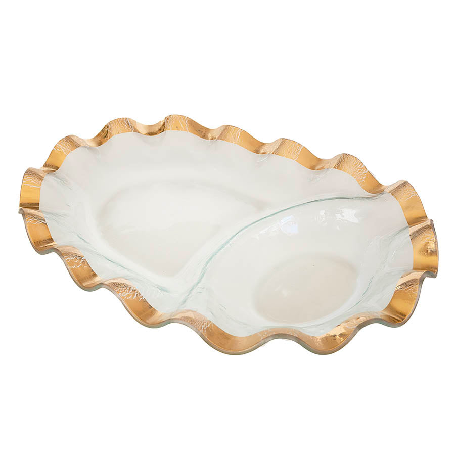 Annie Glass Ruffle Chip & Dip