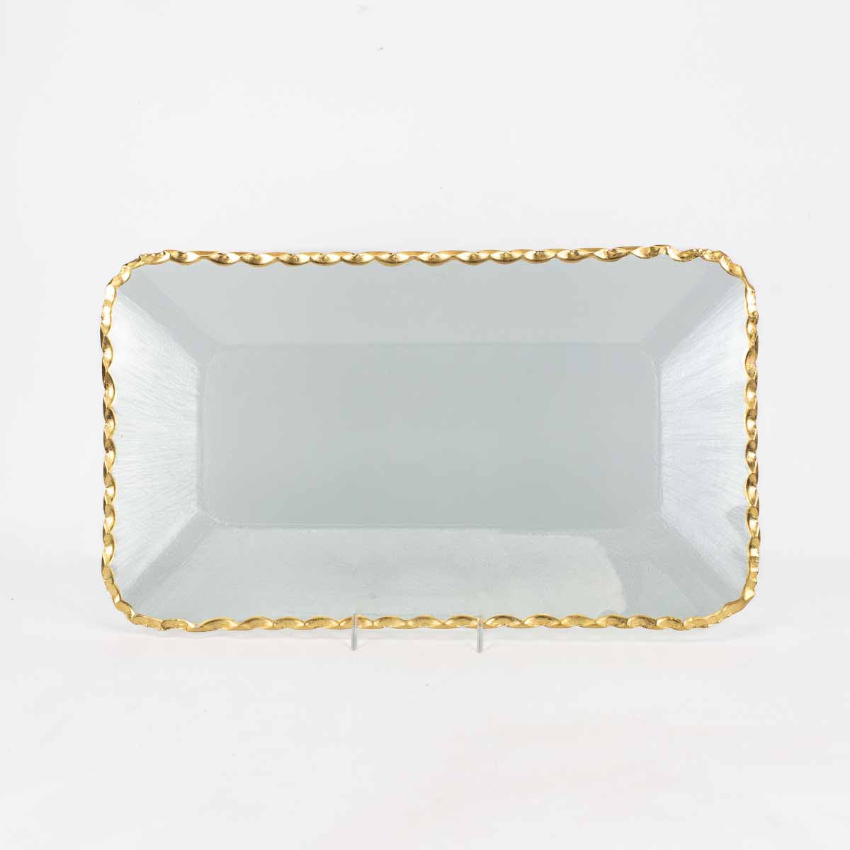 Cordova Rectangle Serving Tray Clear/Gold, 16.5” x 9.5”