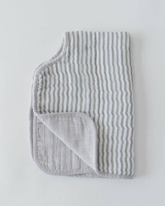 Cotton Muslin Burp Cloth - Grey Stripe