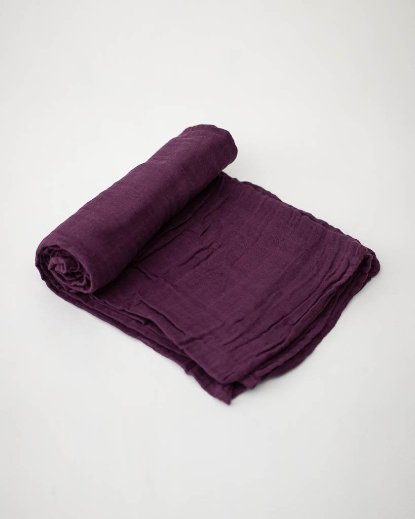 Cotton Muslin Sing Swaddle - Plum