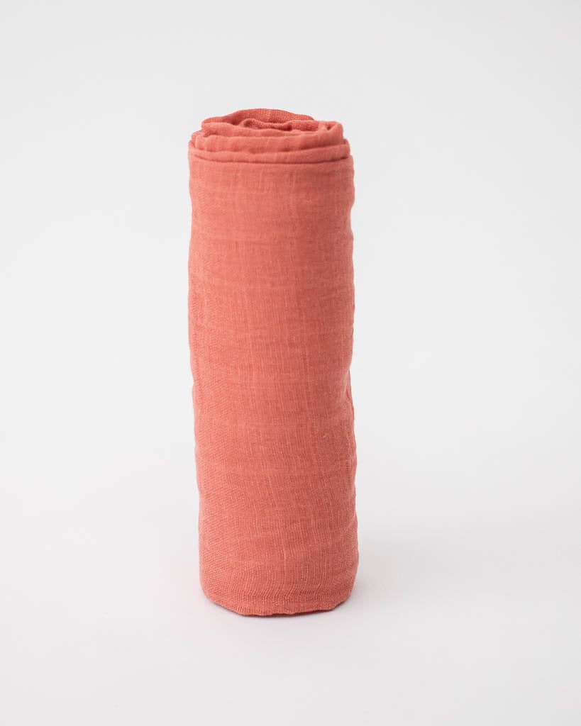 Cotton Muslin Swaddle - Dusty Rose