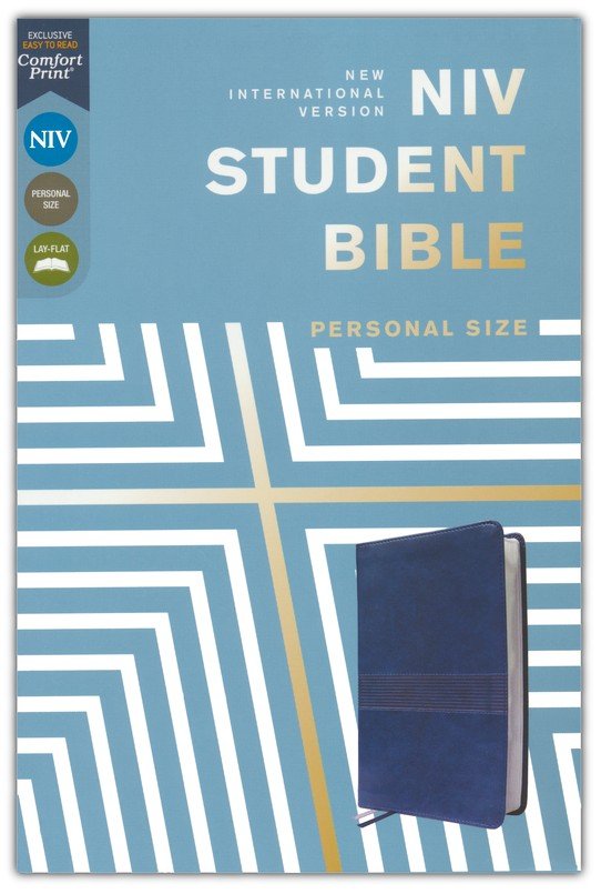 NIV Student Bible Personal Size Soft Leather, Navy