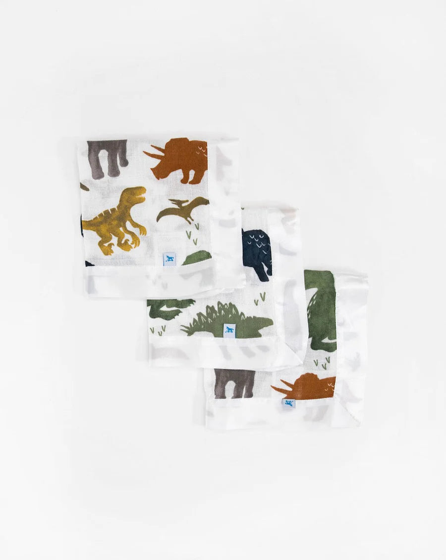 Cotton Muslin Security Blanket 3 Pack - Dino Friends
